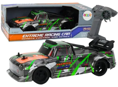 Immagine prodotto di Macchinina telecomandata RC in scala 1:16 con ruote in gomma, modello da drift, grigio-verde