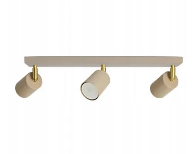 Zdjęcie produktu dla LUXOLAR Lampa sufitowa plafon 3-punktowy beżowy GU10 LED nowoczesna z regulacją - do kuchni, korytarza, sypialni - styl japandi, soft loft