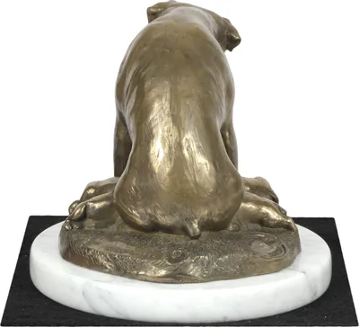 Immagine prodotto di Rottweiler I - Statua di cane, figura su marmo bianco, trofeo per l'esposizione canina Art Dog