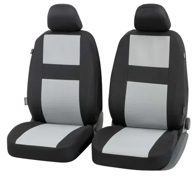 Immagine prodotto di WALSER coprisedili auto Glasgow 2 coprisedili anteriori, coprisedili auto universali in poliestere, coprisedili auto per sedili normali, protezioni per sedili auto nero-grigio