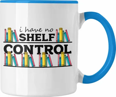 Produktbild von Trendation -  Lesen Lustige Leseratte Tasse  Geschenk für Bücherliebhaber Leseratten (Blau)