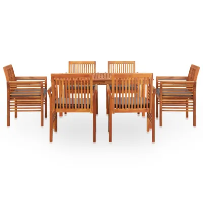 Image de vidaXL Ensemble de jardin 7 pièces avec coussins en bois massif d'acacia