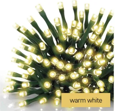 Imagen del producto de EMOS, luces LED navideñas, 3,6 metros, para uso interior y exterior, luz blanca cálida, con programas, modelo D4CW01