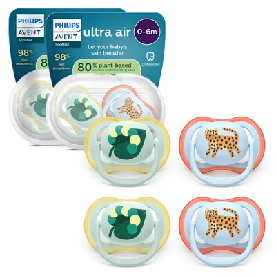 Produktbild von Philips AVENT Schnuller SCF087/19 ultra air, Klassischer Babyschnuller, Kieferorthopädisch, Silikon, Junge/Mädchen, Spülmaschinenbeständig