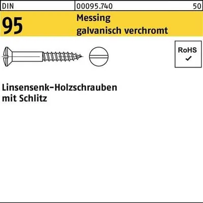 Produktbild von Reyher  95 Ms-CR Holzschrauben 5x60 mit Schlitz (200 Stück)