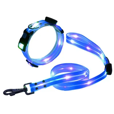 Produktbild von Führleine Halsband,Led-Leine, USB stark und verschleißfest Wasserdicht