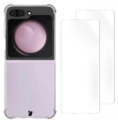 Produktbild von Bizon Case Clear Pack flexibles Gehäuse + 2x Bildschirmfolie Samsung Galaxy Z Flip6 klar