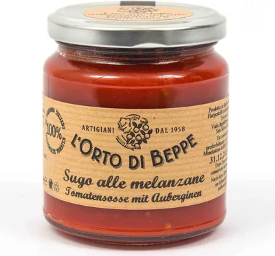 Immagine prodotto di Salsa di pomodoro con melanzane 314 ml. - L'Orto di Beppe