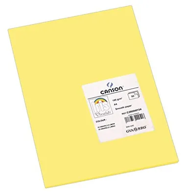 Produktbild von Canson 200040154 Iris Vivaldi glattes, farbiges Papier, A4, zitronengelb 03