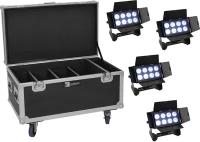 Obrázek produktu pro EUROLITE Set 4x Multiflood IP 8x10W RGBW Wash + pouzdro (20001000)