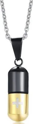 Produktbild von PI-22812 Halskette Schwarz/Gold - Uni Schmuck KP22812
