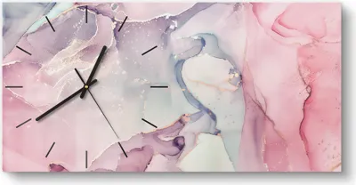 Produktbild von DEQORI Glasuhr 60x30 cm Modern 'Elegante Farbströme' Wanduhr Glas Uhr Design leise Küchenuhr