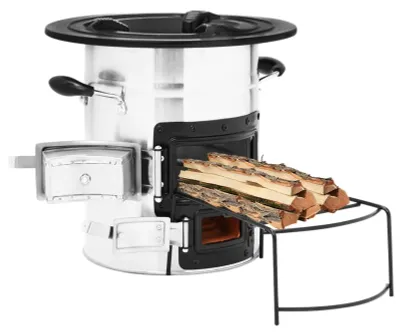 Image de Poêle de camping - Poêle en acier inoxydable - Cuisson en extérieur - Réchaud portable - Léger - Acier inoxydable