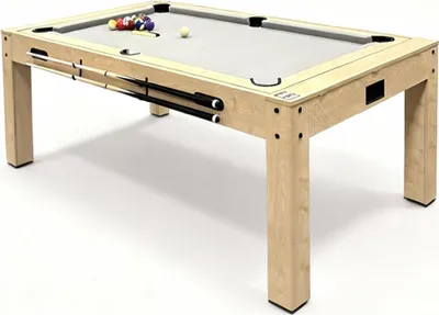 Produktbild von 7 in 1 Spieltisch und Esstisch mit Aufbewahrungsbank Eiche Billardtisch Tischtennis Airhockey Schach Shuffleboard Partyunterhaltung Home Office Komplettes Spielset für die ganze Familie mit Zubehör