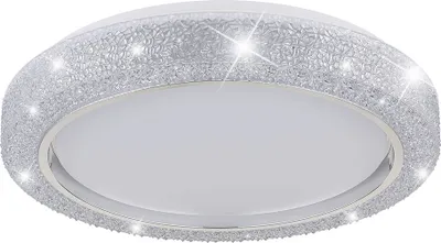 Produktbild von LED Deckenleuchte, Chromring, weiß opal