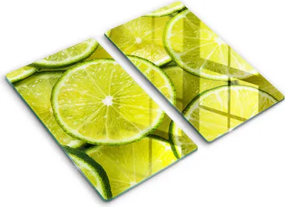Produktbild von Abdeckung Glas - Küchenabdeckung - 2x30x52 cm - Abdeckplatte -Limettenscheiben