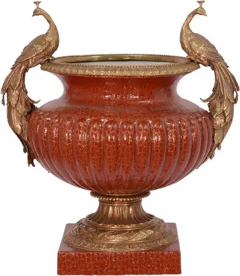 Image de Casa Padrino vase de luxe en porcelaine avec 2 anses h. 48,8 cm - Vase baroque
