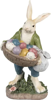 Produktbild von Clayre & Eef Figur Kaninchen 32 cm Beige Grün Polyresin