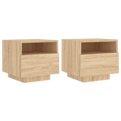 Obrázek produktu pro Noční stolky s LED osvětlením 2 ks dub sonoma 40 x 39 x 37 cm
