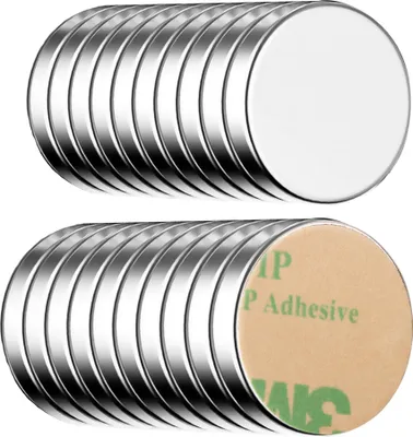 Produktbild von ECENCE Neodym Magnete 20 Stck. - runde Klebe-Magnete selbstklebend - 10x1,5mm - hochwertige NiCuNi-