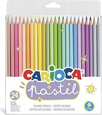 Produktbild von CARIOCA Farbige Pastellstifte 24 weiche und lebendige Farben zum Zeichnen und Malen