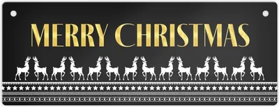 Produktbild von Merry Christmas Metallschild XL mit edlem Weihnachtsmuster Motiv