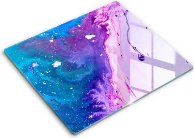 Zdjęcie produktu dla Deska kuchenna – 60 cm x 52 cm - Szklana deska do krojenia - Szkło hartowane – Antypoślizgowa - Abstrakcja Tusze