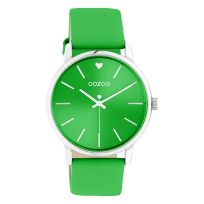 Image de Montre Oozoo vert cuir Timepieces dames montre à quartz analogique UOC10988