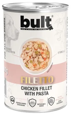 Obrázok produktu pre Bult | Kuracie filé s cestovinami – 400 g – Vysoko kvalitné krmivo pre psov – Výživné