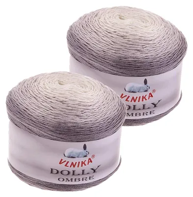2 x 250g Dolly Ombre Farbverlaufsgarn Bobbel Strickgarn Häkelwolle Acrylgarn Grautöne