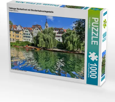 Produktbild von CALVENDO Puzzle Tübinger Neckarfront mit Stocherkahnanlegestelle | 1000 Teile Lege-Größe 64x48cm Foto-Puzzle für glückliche Stunden