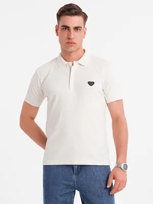 Obrázok produktu pre Ombre Clothing Pánske tričko s golierom Sonia biela M