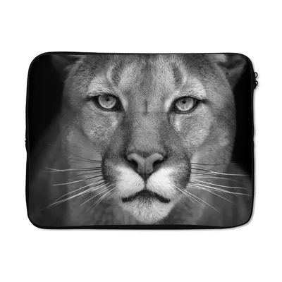 Produktbild von MuchoWow® Laptop Hülle 15 Zoll Panther - Wildlife - Schwarz - Weiß Laptoptasche - Laptoptasche - Sleeve - Rundum-Schutz