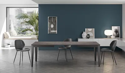 Produktbild von Groß - Ausziehbarer Tisch (130/290 x 80 cm) aus schwarzem Melamin