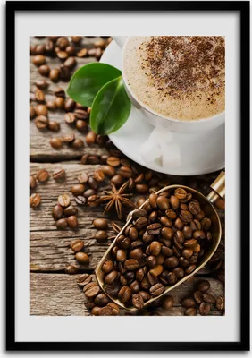 Produktbild von Bild - Bilderrahmen - 50 cm x 70 cm - MDF - Rahmen - Wandkunst Kaffee