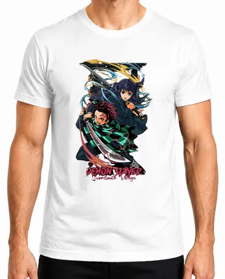 Zdjęcie produktu dla Koszulka męska Demon Slayer Swordsmith Village Tanjiro Sword Anime Gift, Biały, XL