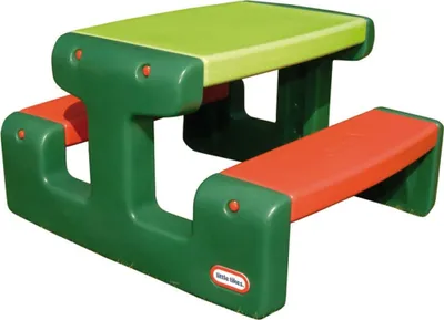 Produktbild von Little Tikes  Kindertisch mit 2 Sitzbänken für den Garten, Kunststoff, Grün/Rot