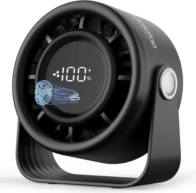Produktbild von Gaiatop USB Ventilator Klein Leise, Akku Tischventilator mit 5 Stufen & Kraftvoller Luftstrom, Touch-Display, 360° Neigbar, Mini Akku Ventilator