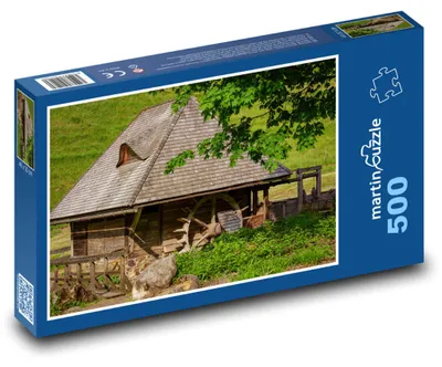 Produktbild von Puzzle 500 Holz-Wassermühle - martinpuzzle