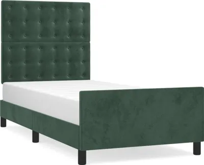 Produktbild von vidaXL Bettgestell ohne Matratze Dunkelgrün 80x200 cm Samt