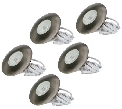 Image de HOFTRONIC - Spot LED encastrable plat 3W 2700K IP44 inox lot de 5