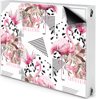 Produktbild von Magnet Heizkörper-Abdeckung Verkleidung Abdeckung Heizkörperabdeckung 100x60 cm  - Flamingos