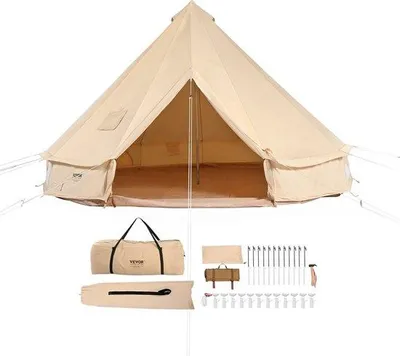 Productafbeelding van Famanu Zelt belltent - Waterdicht - Geschikt voor 4-6 personen - 4 x 4 meter