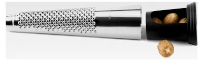 Produktbild von Muskatreibe aus Edelstahl mit Vorratsbehälter, Silber