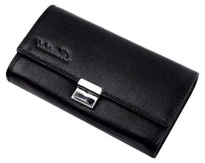 Produktbild von Kellner Geldbörse Leder| Damen Herren Portemonnaie RFID | XXL Robuste Kellnerbörse | Kellner-Geldbeutel, Farbe:Schwarz - Schwarz