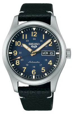 Produktbild von Seiko SRPG39K1 Herren-Armbanduhr, Edelstahl-Gehäuse, Leder-Armband