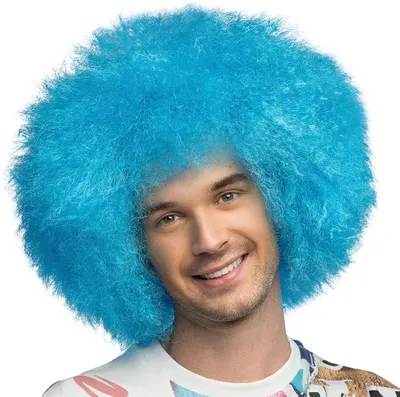 Produktbild von Zuckerwatte UV Perücke neonblau