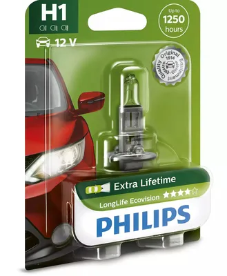 Obrázok produktu pre Philips LongLife EcoVision 12258LLECOB1, 55 W, 12 V, H1, 3100 K, 1 kusov