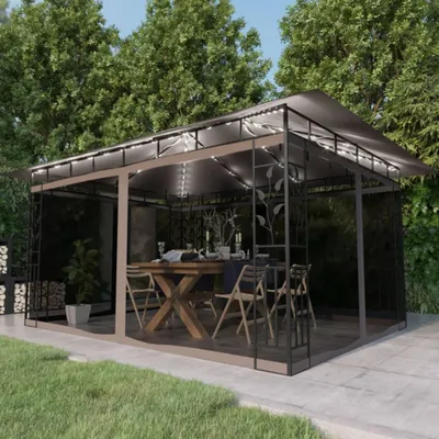 Immagine prodotto di Padiglione con zanzariera e luci LED 4x3x2,73 m Taupe