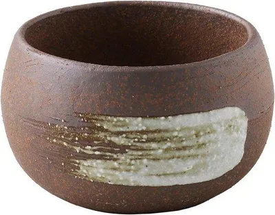 Zdjęcie produktu dla Seria Banko - Mała ręcznie robiona ceramiczna doniczka Bonsai z otworem odpływowym 10 cm -  Japan - Drzewko Bonsai Małe rośliny ogrodowe Japońskie kwiaty Sukulenty Rośliny domowe - Białe plamy